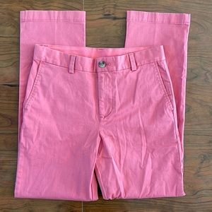 Vineyard Vines Girl's Pink Khaki Mid Rise Straight Leg Pants